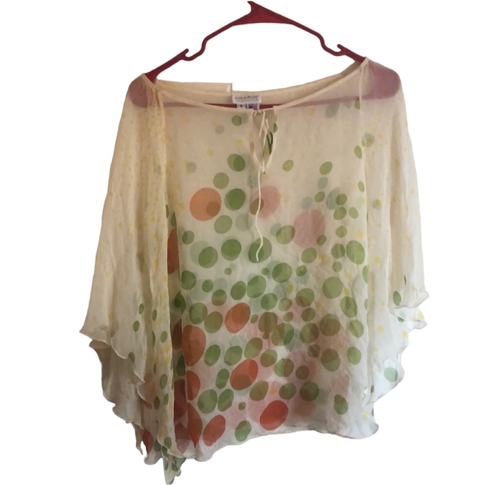 A pea in the pod Women’s Small Maternity top in cream and green sheer - Picture 1 of 6